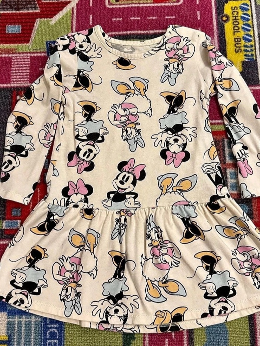 Disney Junior Minnie Mouse Print Dress Girls 3T Like New